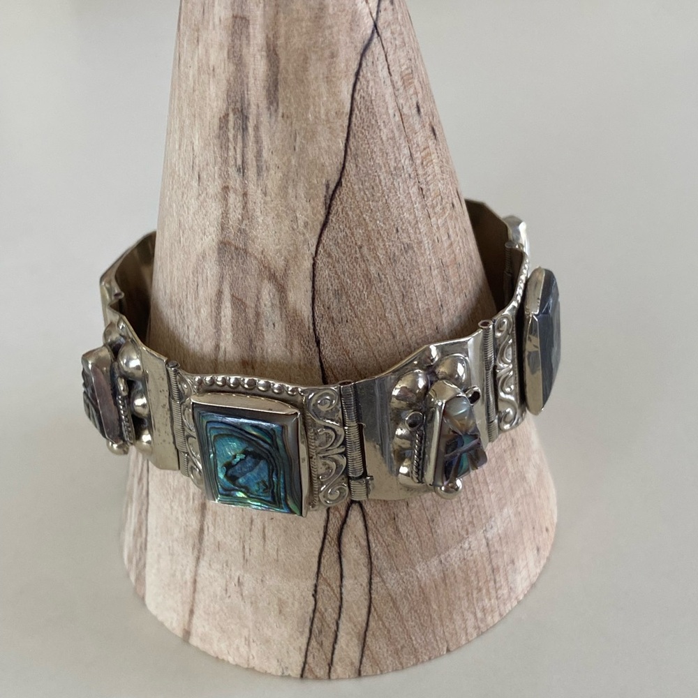 Taxco Silver and Abalone Bracelet